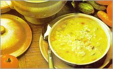 Sopa de arroz con verduras